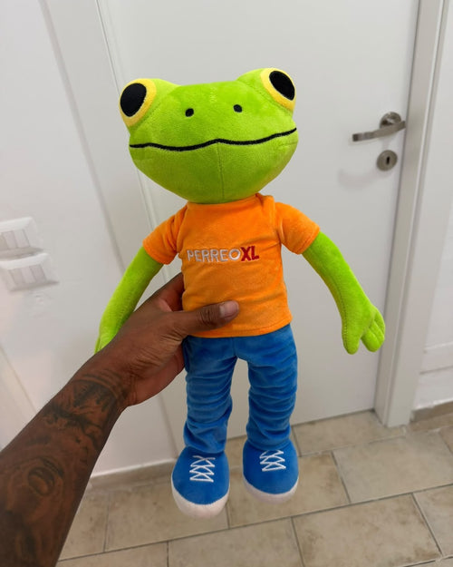 The PERREOXL frog plush, front view