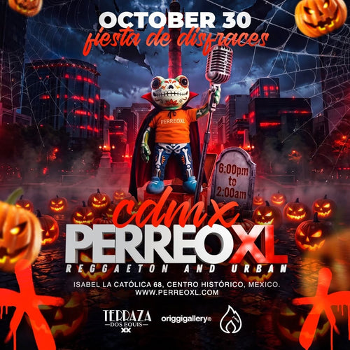 PERREOXL Halloween costume party in CDMX at Terraza Dos Equis, Friday 30 October 2026, 18:00 to 02:00